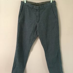 J. Crew Ludlow Bowery Blue Crosshatch Cotton Pants